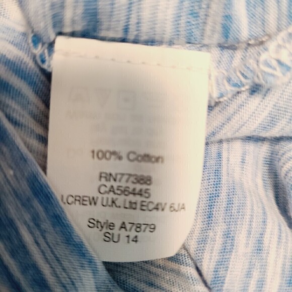 J. Crew Coverup Tank Dress 2XS Blue White Cotton Knit Sailboat Tropical … - Picture 5 of 6